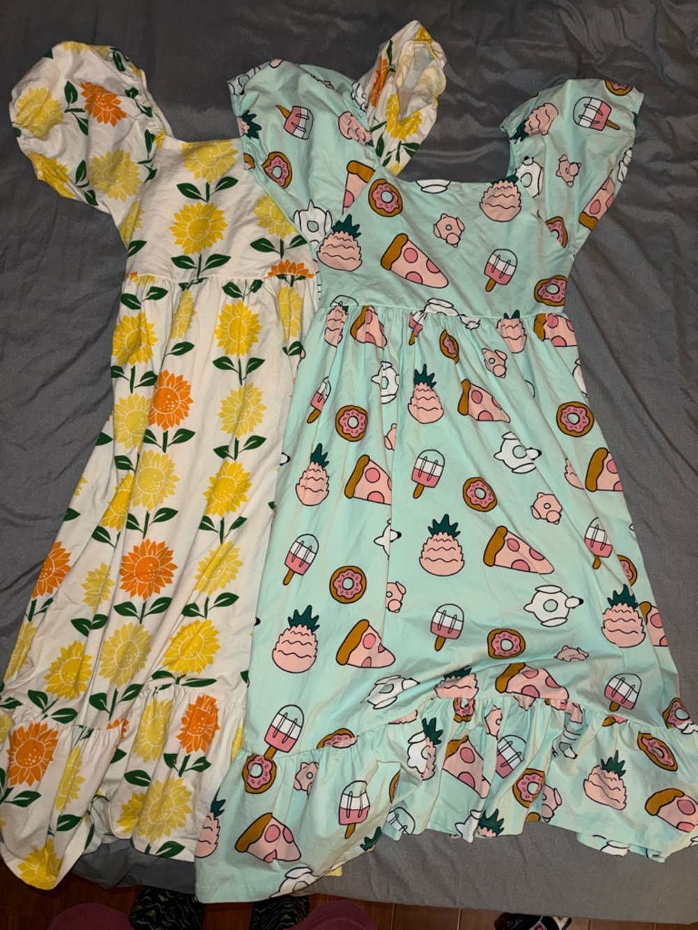 Casual Mint Novelty Print Midi Dress